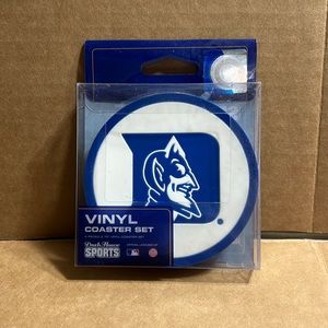 DUKE BLUE DEVILS NCAA Vinyl Coaster Set (Pack of 4) Brand New